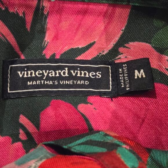 Vineyard Vines Ruffled Collar Silk Blend Floral Print Popover Top Blouse, Sz Med - Picture 7 of 8